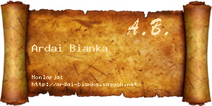 Ardai Bianka névjegykártya