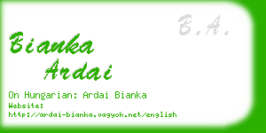 bianka ardai business card